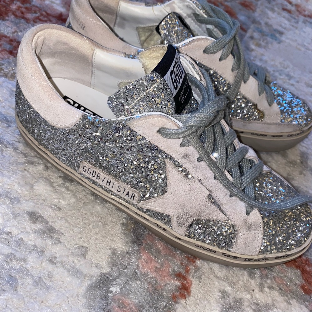 Golden goose hi star glitter sneakers